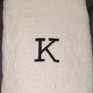 PERI bath towel-initial "K"-Unused